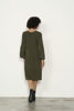 Half Rib Knit Dress Puff Sleeve - Olive | Caju