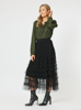 Carrie Tulle Layered Skirt - Black | Hammock & Vine