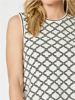 Clover Print Sleeveless Knit Top - Ivory/Black | Gordon Smith