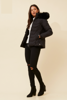 Faux Fur Puffer Jacket - Black | Caroline K Morgan
