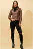 Becky Vegan Leather Biker Jacket - Tan  | Caroline K Morgan