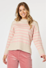 Tempo Stripe Print Knit - Blush/Natural | Threadz