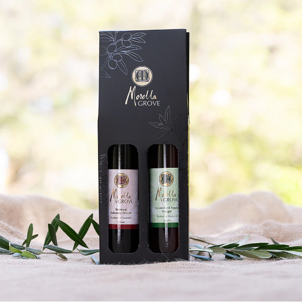 Caramelised Apple Vinegar 250ml + Beetroot Balsamic Drizzle 250ml - Gift Pack | Morella Grove