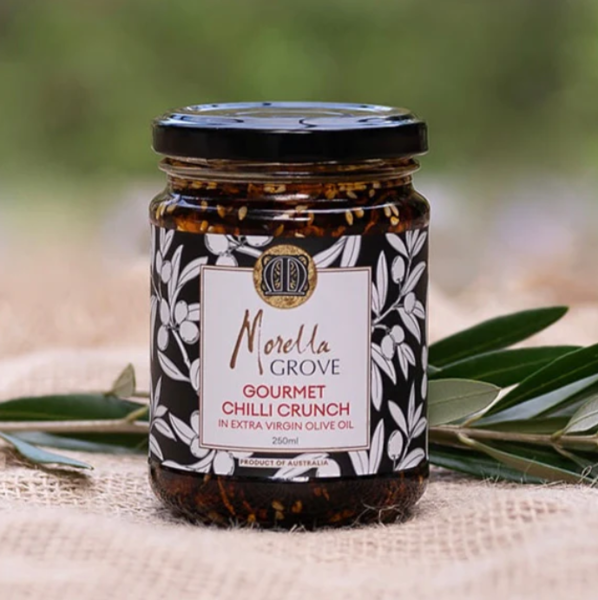 Gourmet Chilli Crunch in Morella Grove Extra Virgin Olive 250ml | Morella Grove