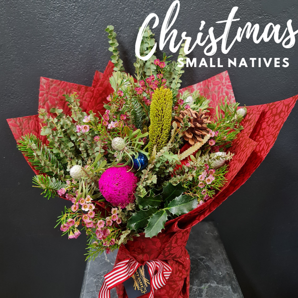 Small Chrismtas Wrapped Bouquet | Natives