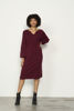 Half Rib Knit Dress Puff Sleeve - Shiraz | Caju