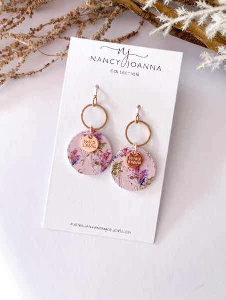 Lovely Lavender Ring Dangles | Nancy Joanna Concrete Collection