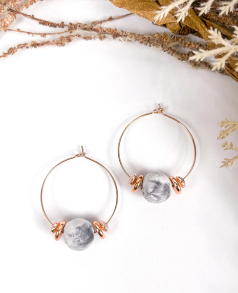 Hippie Hoops with Marble Concrete | Nancy Joanna Concrete Collection
