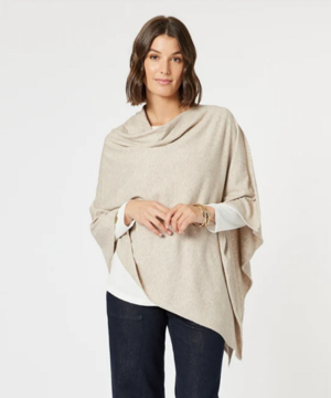 Macy Knit Poncho - Natural | Clarity