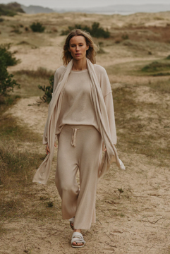 Winter Retreat Merino Cotton Pant- Nougat | Talamaya