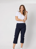 Santorini Cropped Cotton Pant - Navy | Threadz