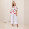 Linen Flutter Sleeve Top - Roses | Seesaw