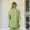 Basil Spot Print Sheer Shirt - Basil White | Gordon Smith