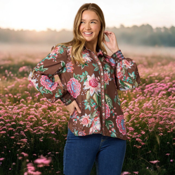 bouquet-print-shirt-chocolate-multi-threadz