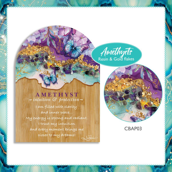 Lisa Pollock Crystal Resin Plaques Pack | Amethyst Design