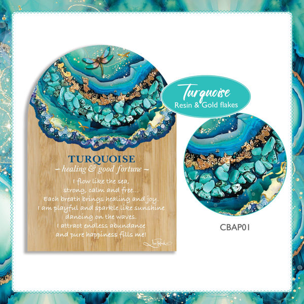 Lisa Pollock Crystal Resin Plaques Pack |Turquoise Design