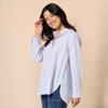 Tiffany Diamante Stripe Print Shirt - Blue/ White | Gordon Smith
