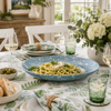Speckle Light Blue/White Oval Platter | Madras Link
