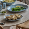 Speckle Light Blue/White Small Oval Platter  | Madras Link