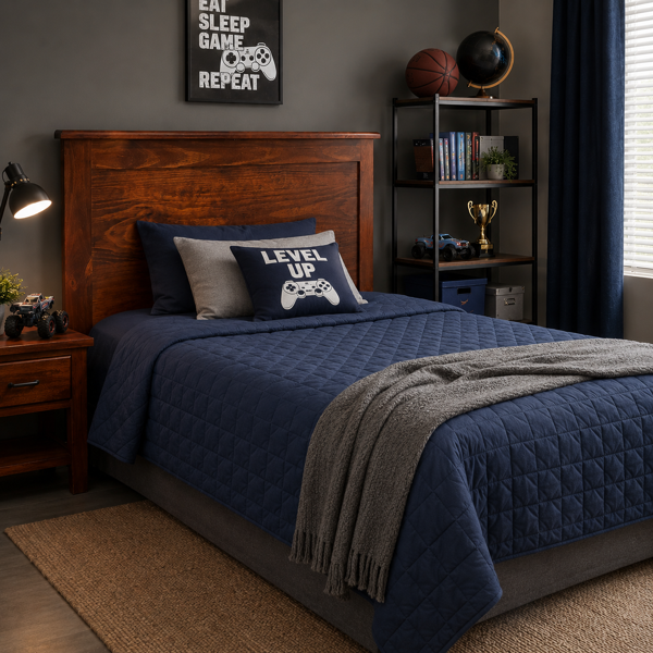 Solid Timber Double Bed Head | Rich Wood Finish