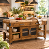 Paso Kitchen Island | Hardwood Top Country Rustic